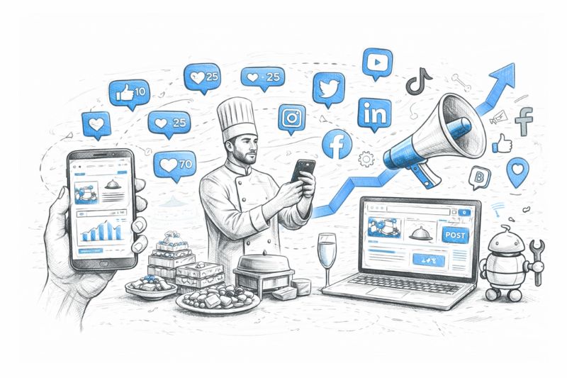 Catering marketing strategy using social media to attract profitable clients