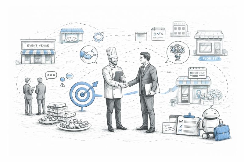 Catering marketing partnerships generating consistent profitable event clients
