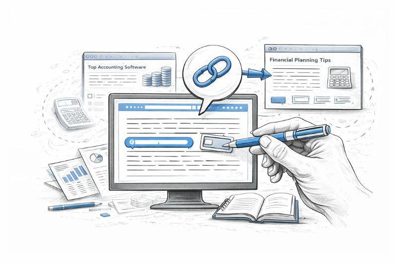 Link building for accountants through content creation, internal linking, and financial resource pages