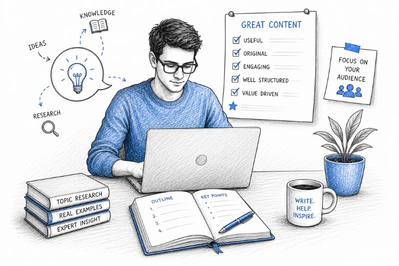 Illustration highlighting the importance of creating valuable, audience-focused content that naturally earns quality backlinks.