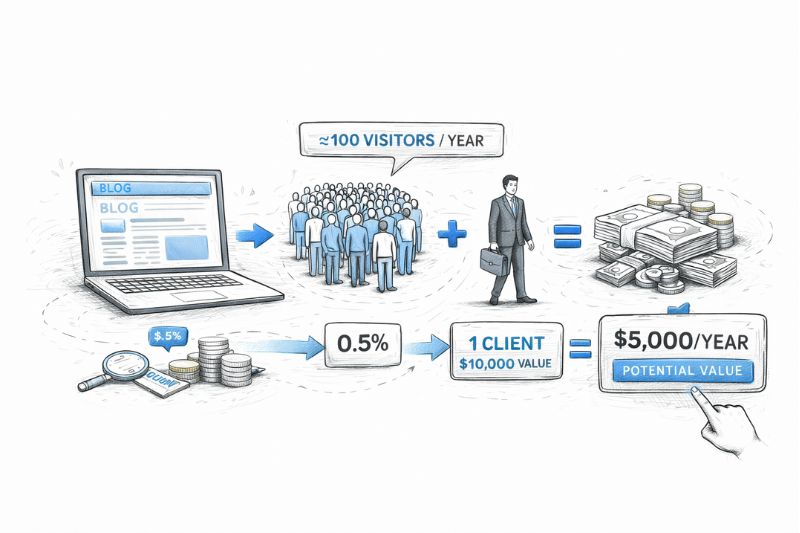 Family Law Blogging converting traffic into clients and long-term revenue growth illustration