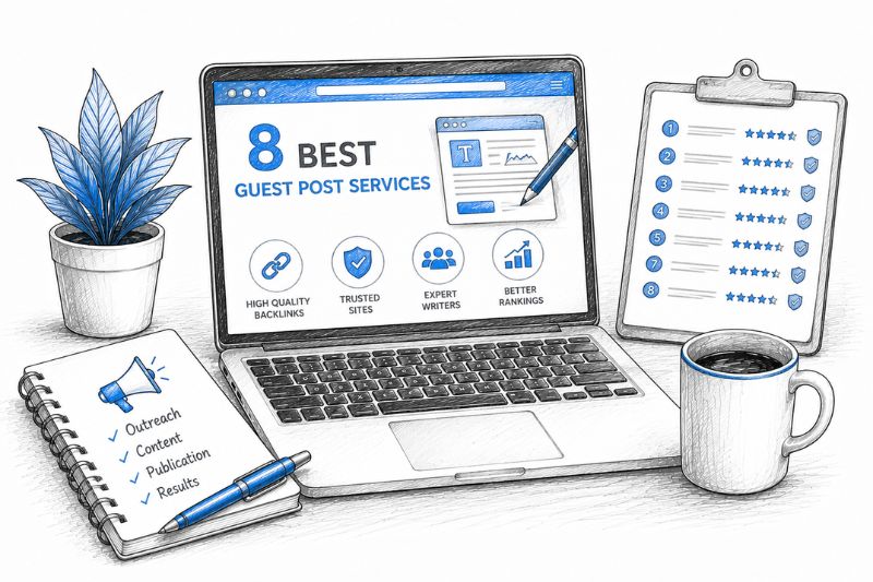 Visual highlighting leading guest post services for securing high-quality backlinks and improving search rankings.